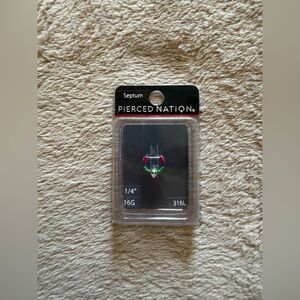 Pierced Nation Pink and Green Alien Septum Ring
